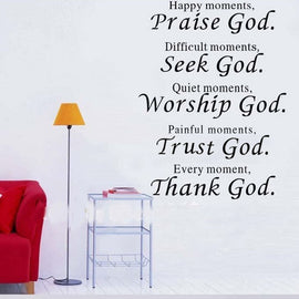 Every Moment Thank God Wall Quote Sticker