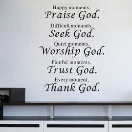 Every Moment Thank God Wall Quote Sticker