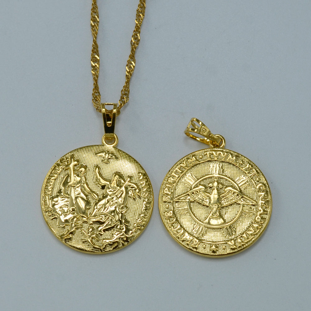 Holy Spirit Circular Pendant Necklace