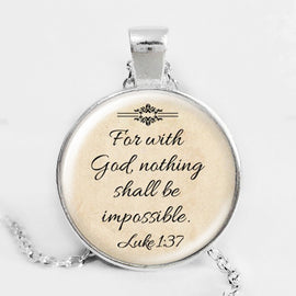 Faith with God Nothing Is Impossible Necklace