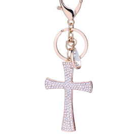 Rhinestone Cross Keychain