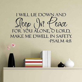 Sleeping in Peace Quote Wall Sticker