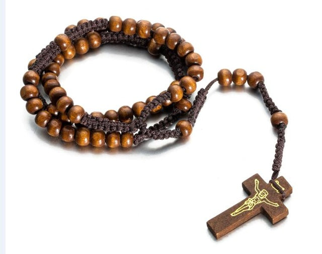 Hand-woven Rosary Necklace