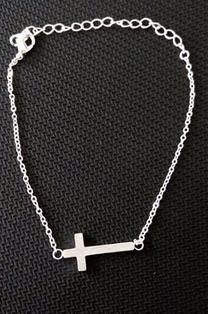 Sideways Cross Charm Bracelet