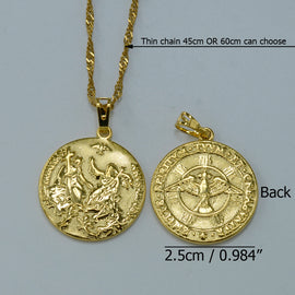 Holy Spirit Circular Pendant Necklace