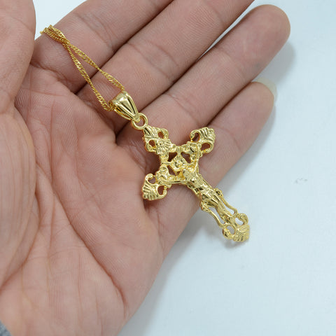 Crucifix Charm Pendant Necklace