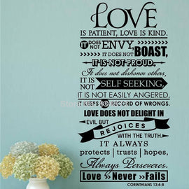 Love Is Patient Writing Quote Sticker