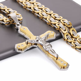 Thick Cross Pendant Necklace
