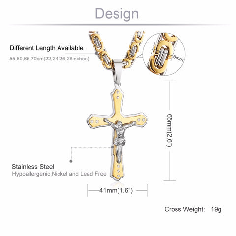 Thick Cross Pendant Necklace