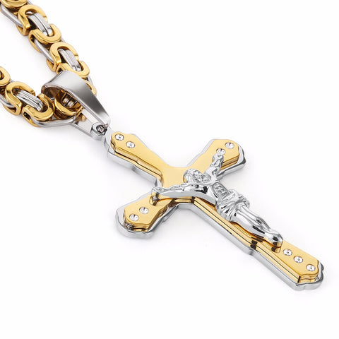 Thick Cross Pendant Necklace