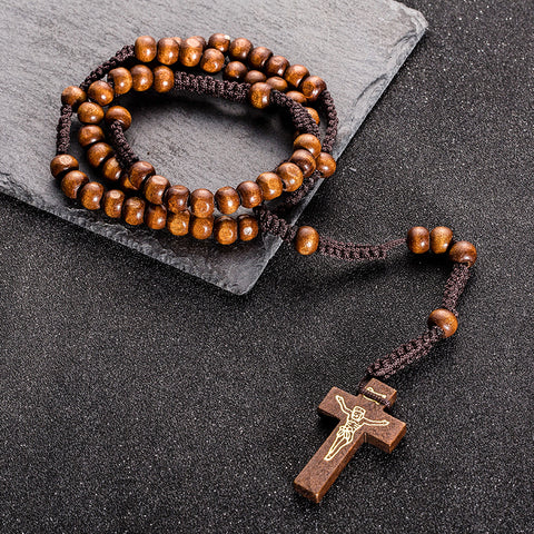 Hand-woven Rosary Necklace