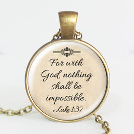 Faith with God Nothing Is Impossible Necklace