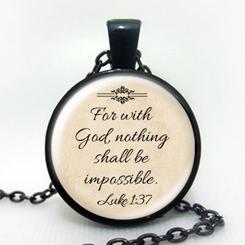 Faith with God Nothing Is Impossible Necklace