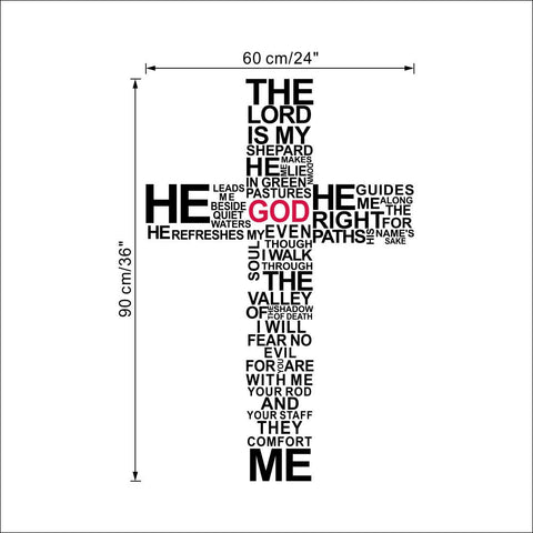 The Lord is My Shepherd Cross Wally Sticker