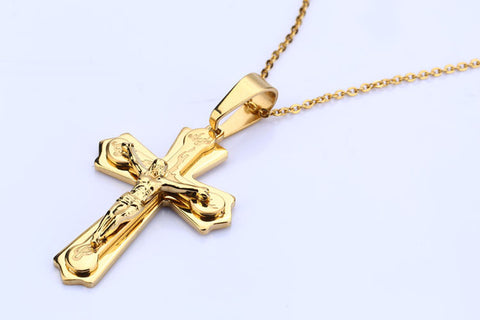 Antique Crucifix Pendant Necklace